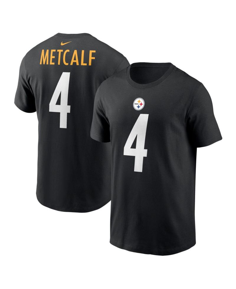 Men's DK Metcalf Black Pittsburgh Steelers Name & Number T-Shirt
