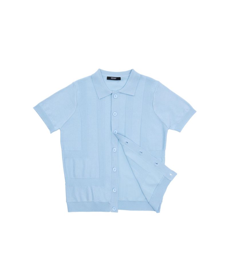 Boys Boy's Size 4-18 Button-Up Short Sleeve Sweater Shirt