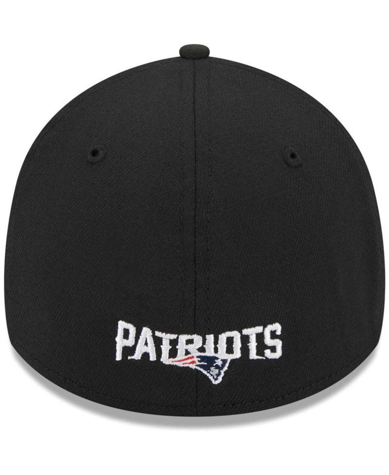 Men's Black New England Patriots Main 39THIRTY Flex Hat