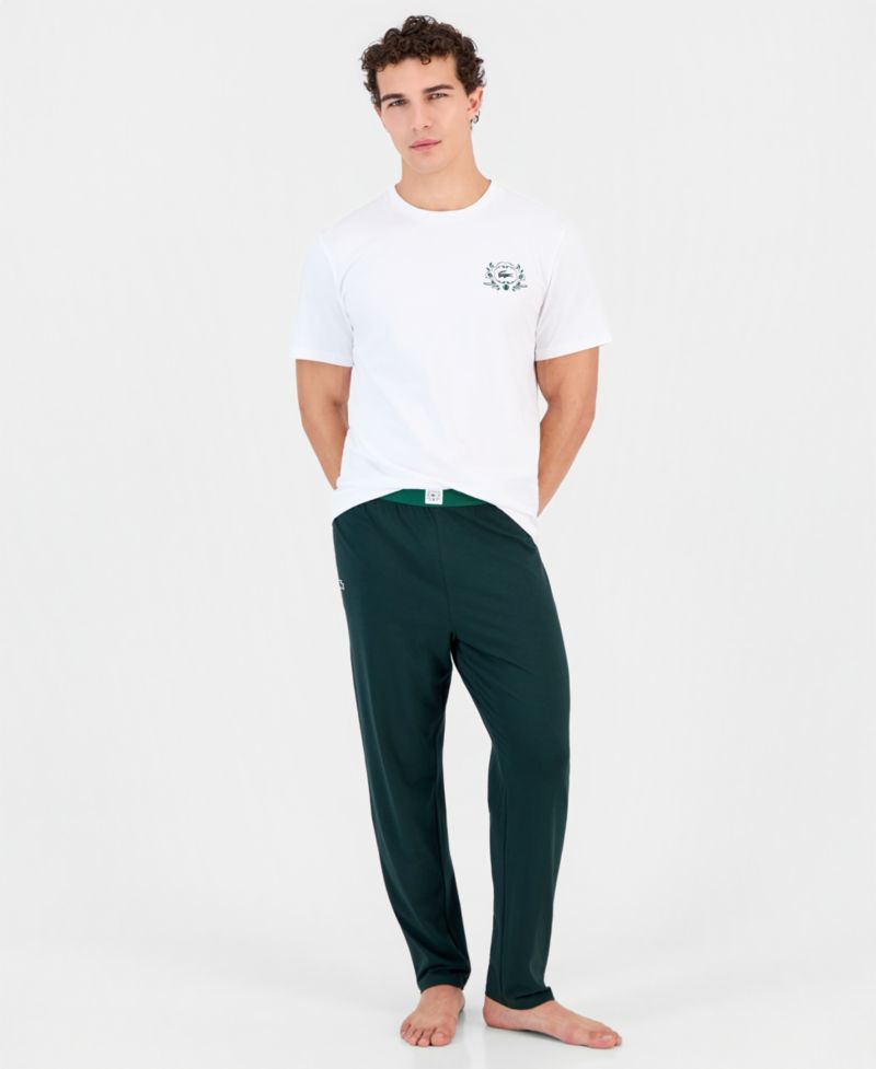 Men's Short-Sleeve Crewneck T-Shirt and Pajama Pants, 2-Piece Set