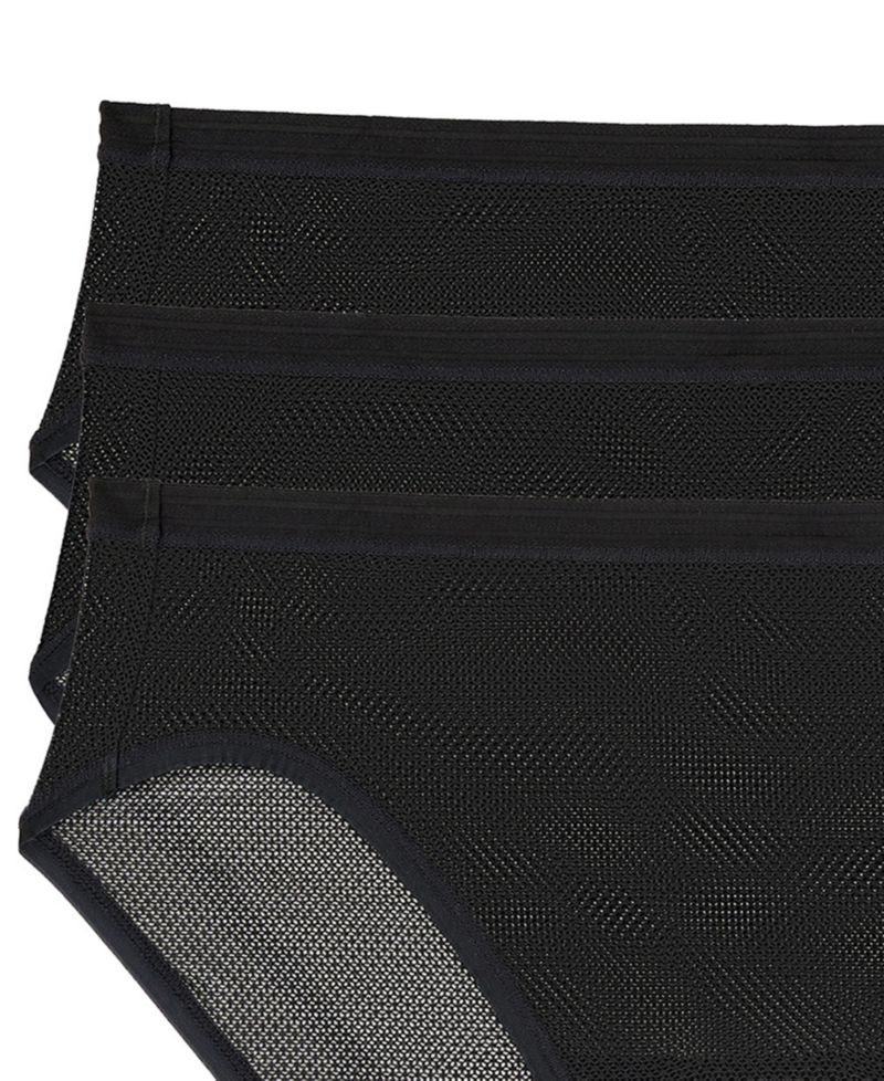 Women's Sheer Striped Bikini Panties, 3-Pack Set