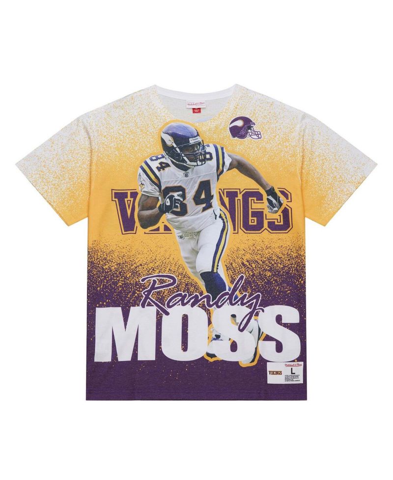 Men's Randy Moss Gray Minnesota Vikings Burst Retired Player T-Shirt