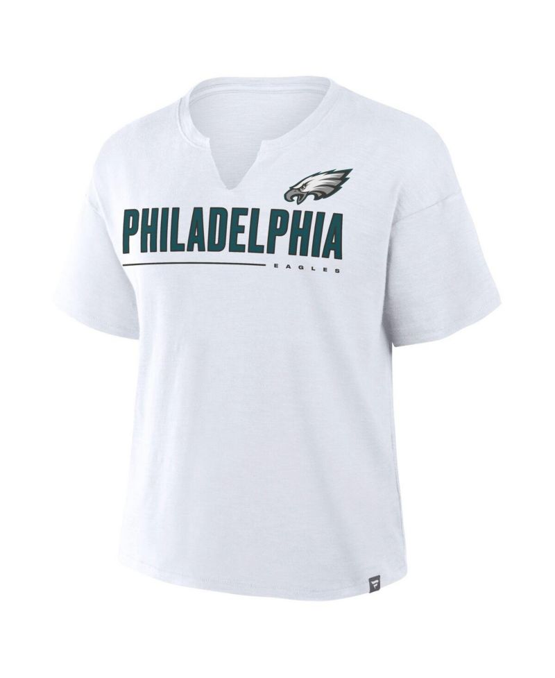 Women's White Philadelphia Eagles Redzone Slub Boxy T-Shirt