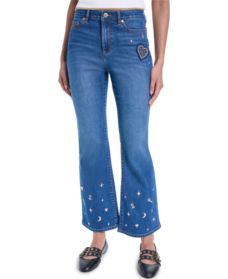 Petite Mid-Rise Charm Detail Pants