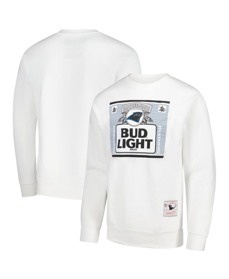 x Bud Light Men's White Carolina Panthers The Crest Pullover Sweatshirt