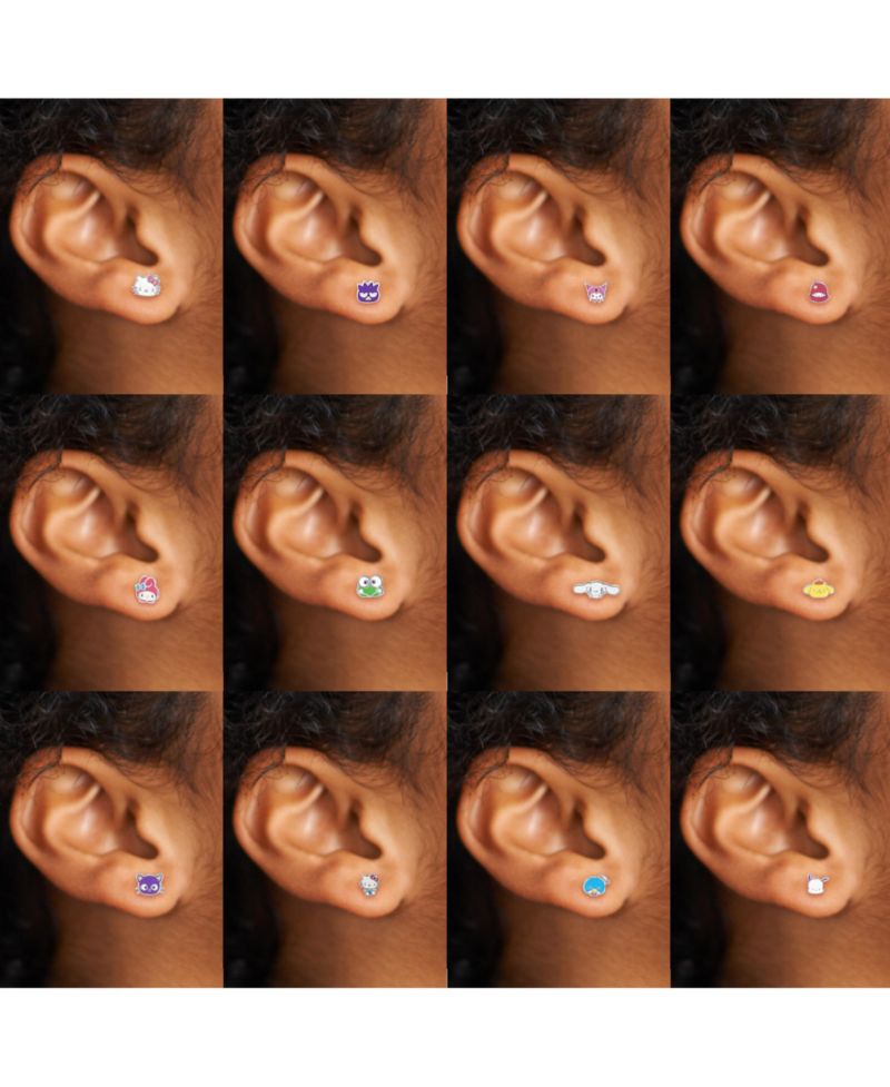 Sanrio and Friends Stud Earring Set - 12 Pairs, Officially Licensed