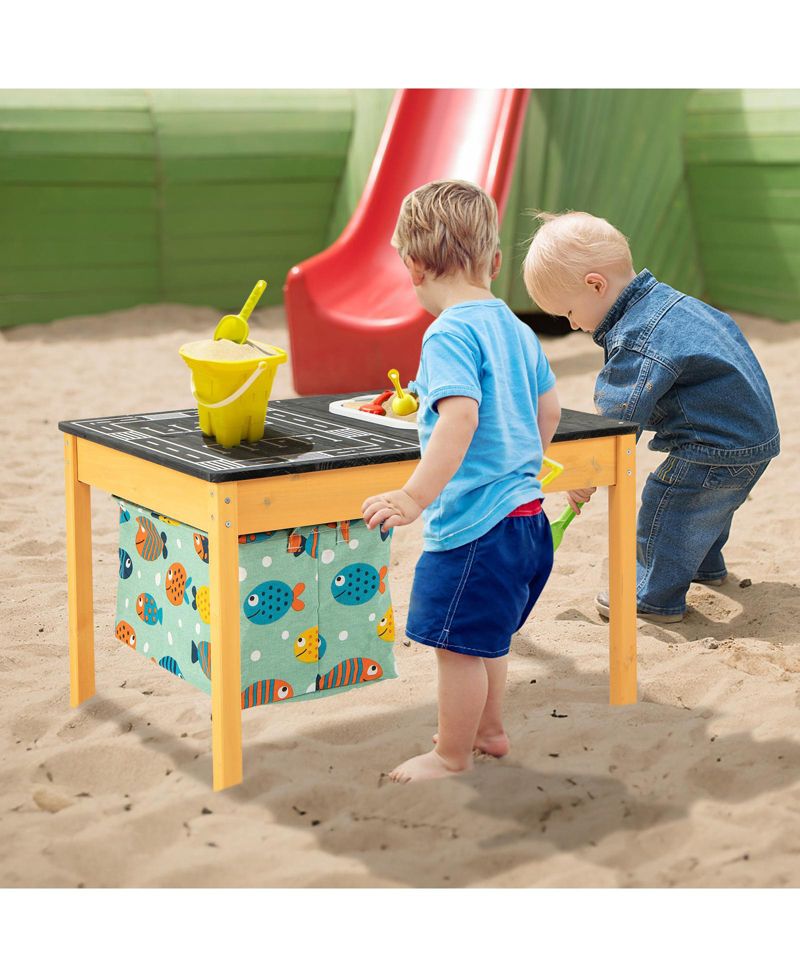 3-in-1 Kids Sand Water Activity Table with Foldable Storage Bin