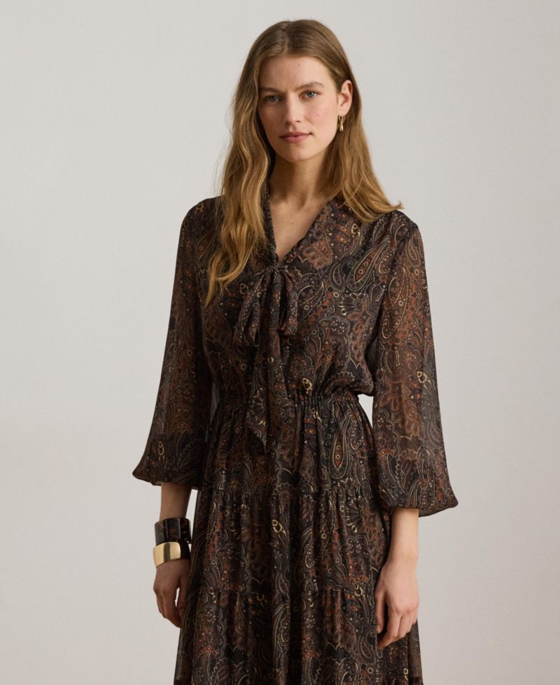 Women's Long-Sleeve Flare Dress
