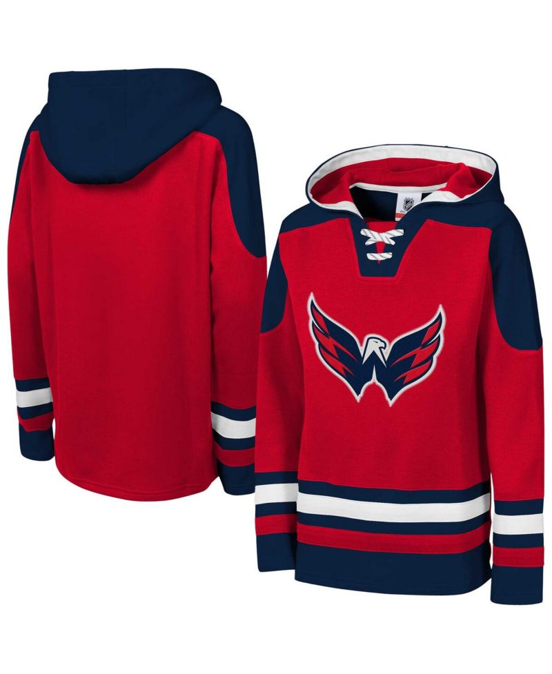 Big Boys and Girls Red Washington Capitals Must Have Home V-Neck Pullover Hoodie