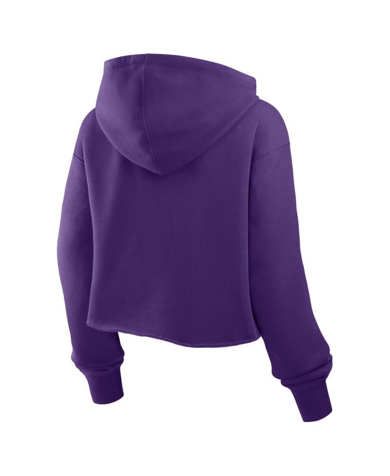 Women's Purple Minnesota Vikings Oversized Hometown Heritage Cropped Hoodie