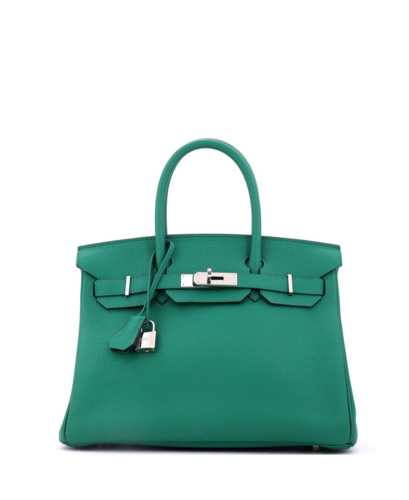 Birkin 30 Handbag Verso Clemence with Palladium Hardware