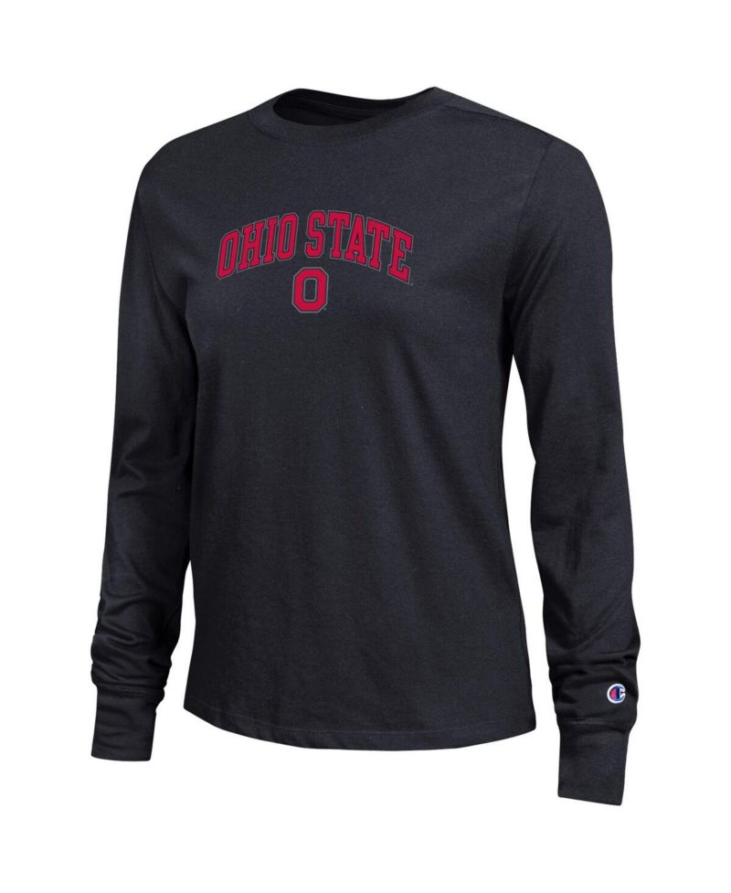 Women's Black Ohio State Buckeyes Arch Over Logo Long Sleeve T-Shirt