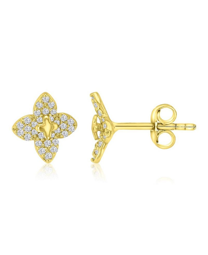 14k Gold-Plated Dainty Flower Stud Earrings