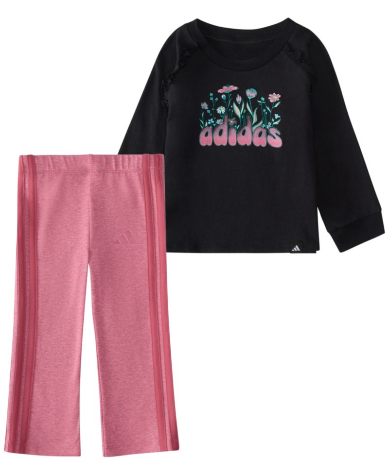 Baby Girls' Long-Sleeve Top and Pants, 2-Piece Set