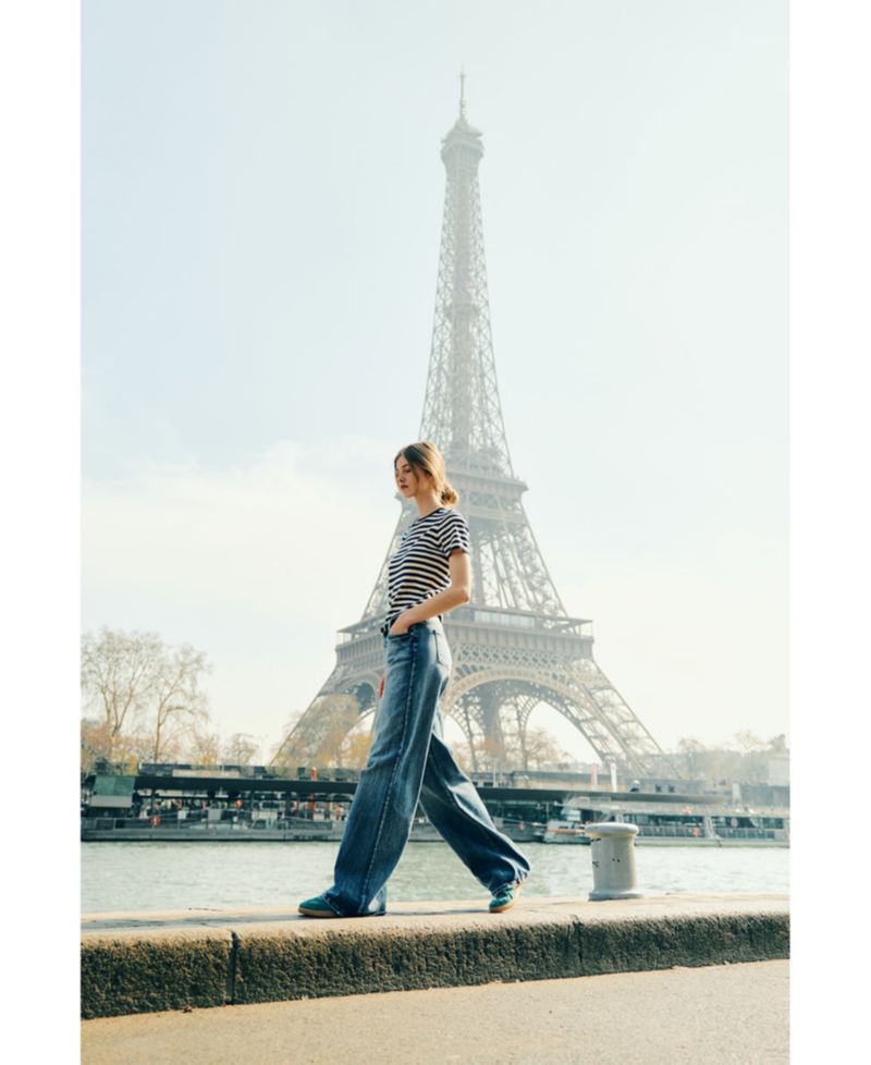 Women's Venice Mid-Rise Wide-Leg Heavy-Grind Jeans
