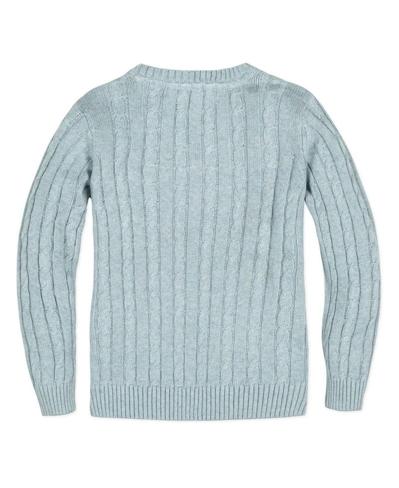 Baby Boys Hope and Henry Organic Long Sleeve Fine Gauge Cable V-Neck Sweater