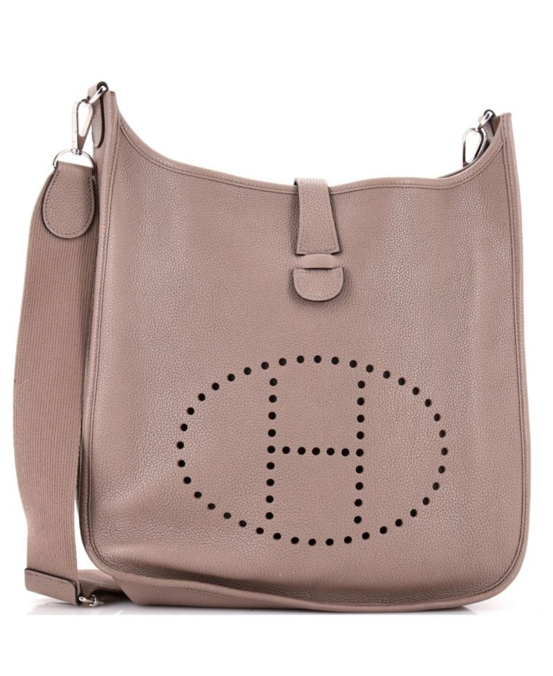 HERM&Eacute;S Evelyne Leather Large Crossbody Shoulder Bag