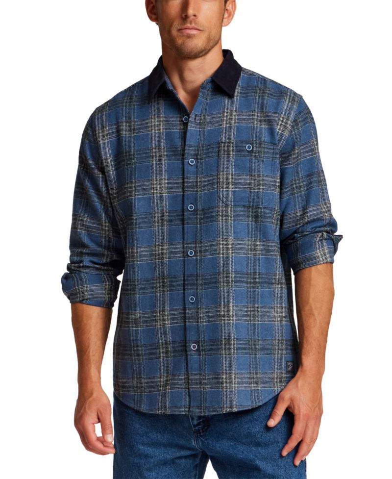 Men's Corduroy Collar Heavy Flannel Overshirt