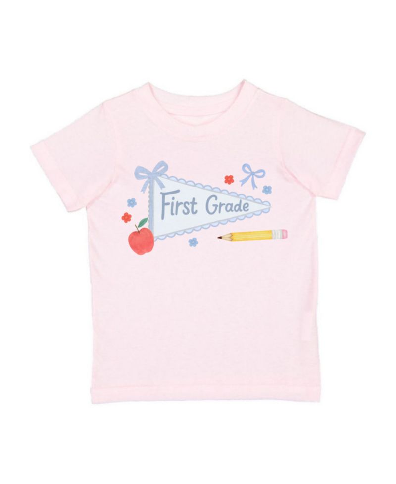 Big Girls First Grade Pennant Short Sleeve T-Shirt
