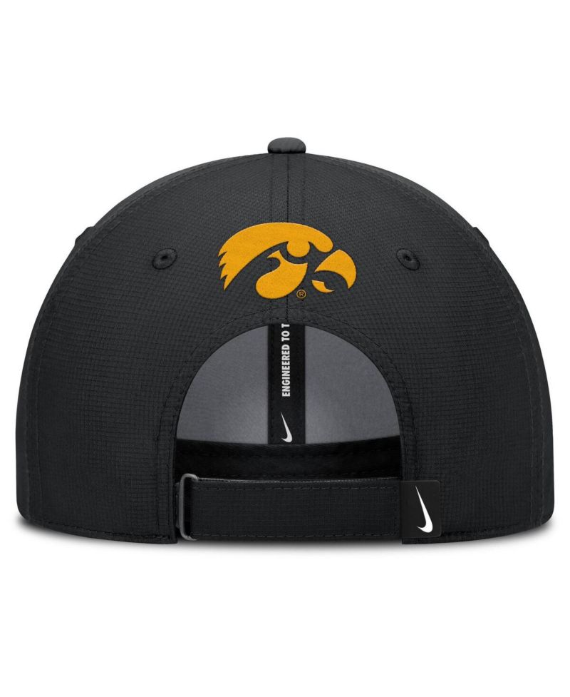 Men's Black Iowa Hawkeyes Club Prep Performance Adjustable Hat