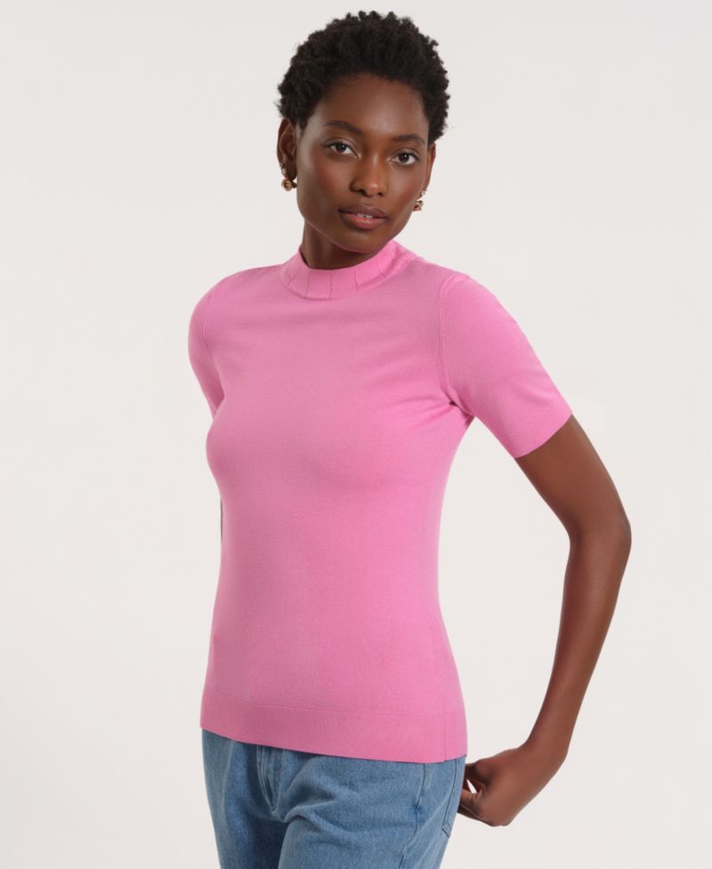 Women's Short-Sleeve Mock Neck Top