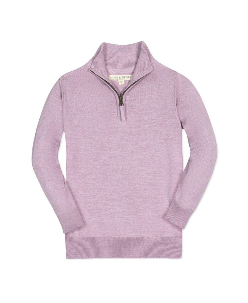 Hope and Henry Boys' Organic Long Sleeve Fine Gauge Half Zip Pullover Sweater