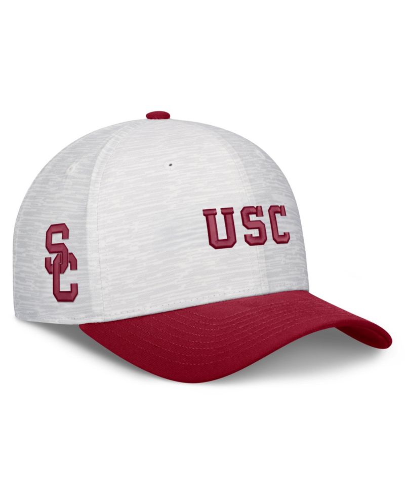 Men's and Women's White/Cardinal USC Trojans Primetime Rise Adjustable Hat
