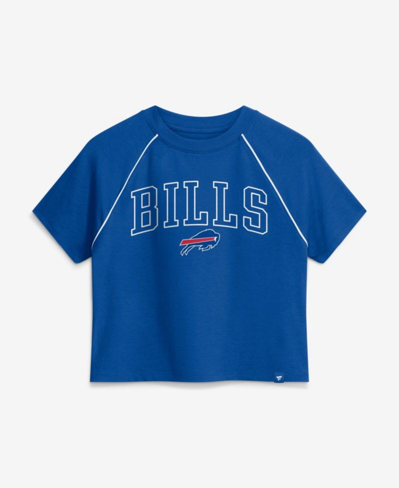 Women's Buffalo Bills Offensive Scheme Raglan Tri-Blend Cropped Top