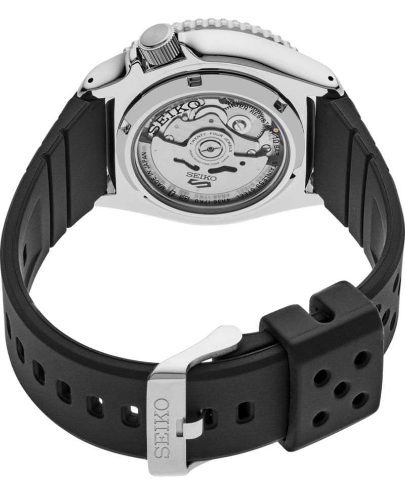 Men's 5 Sports Black Silicone Watch, 42.5mm