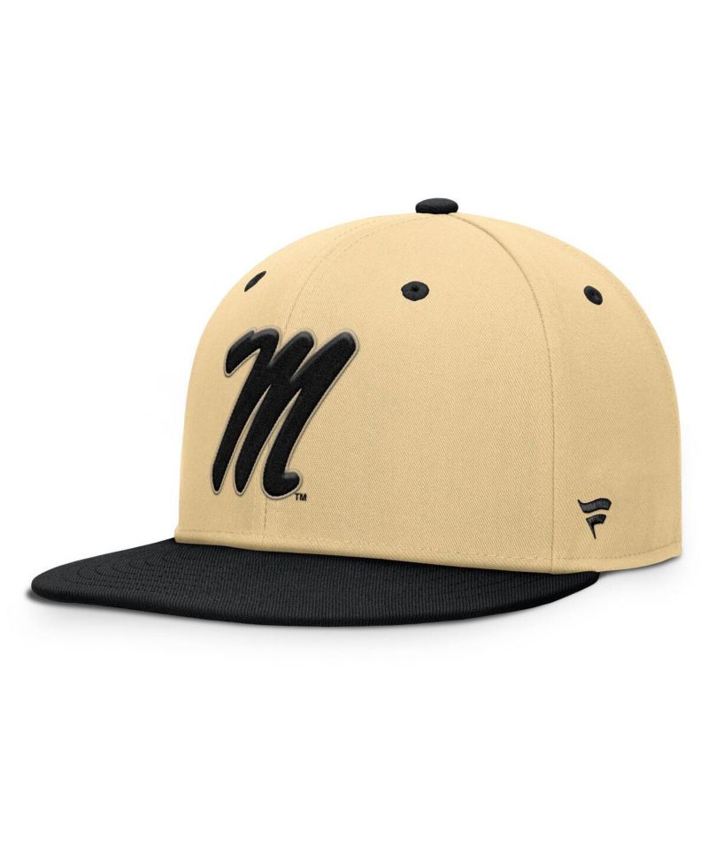 Men's Khaki/Black Ole Miss Rebels Balance Fitted Hat