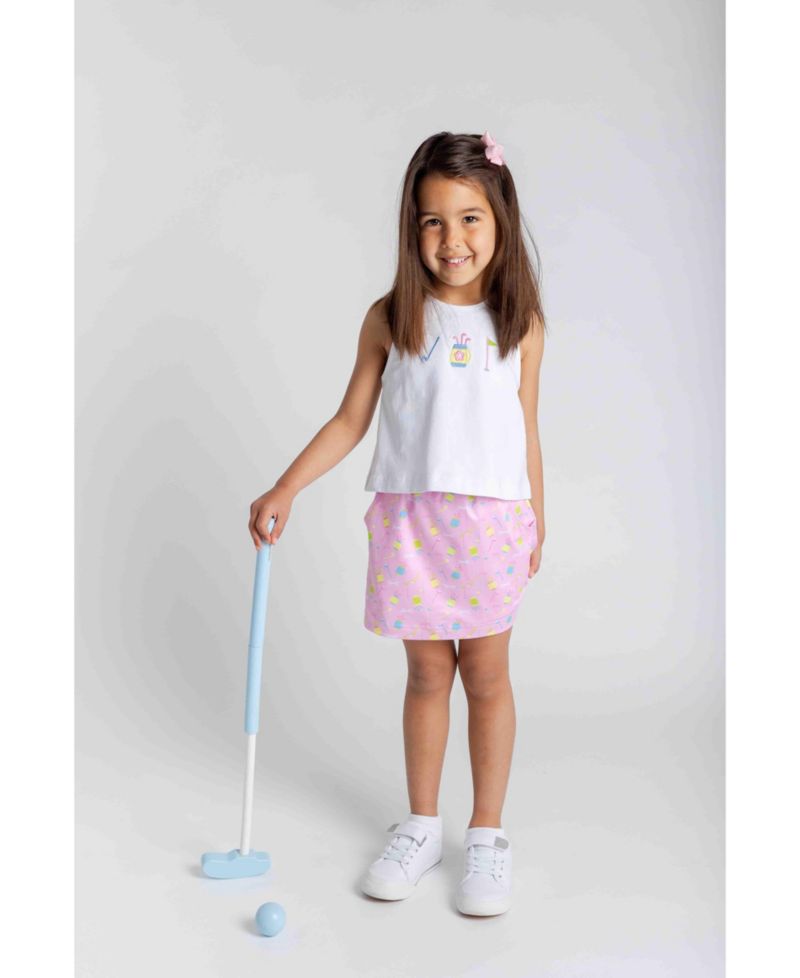 Little Girls Top And Skort Set With Golf