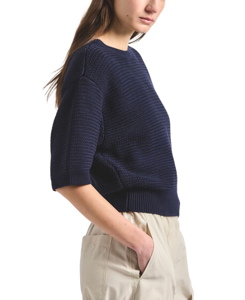 Women's Madison Mesh Knit Puff-Sleeve Sweater