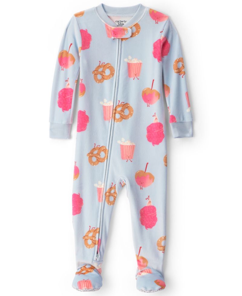 Baby Girls' Festival Treats Long-Sleeve 2-Way-Zip Footed DreamPlush Pajama