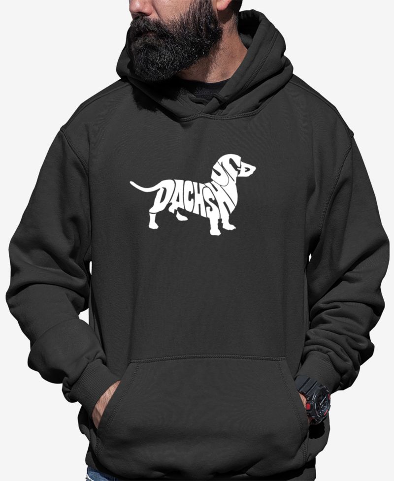 Men's Word Art Dachshund Long Sleeve Hooded Sweatshirt