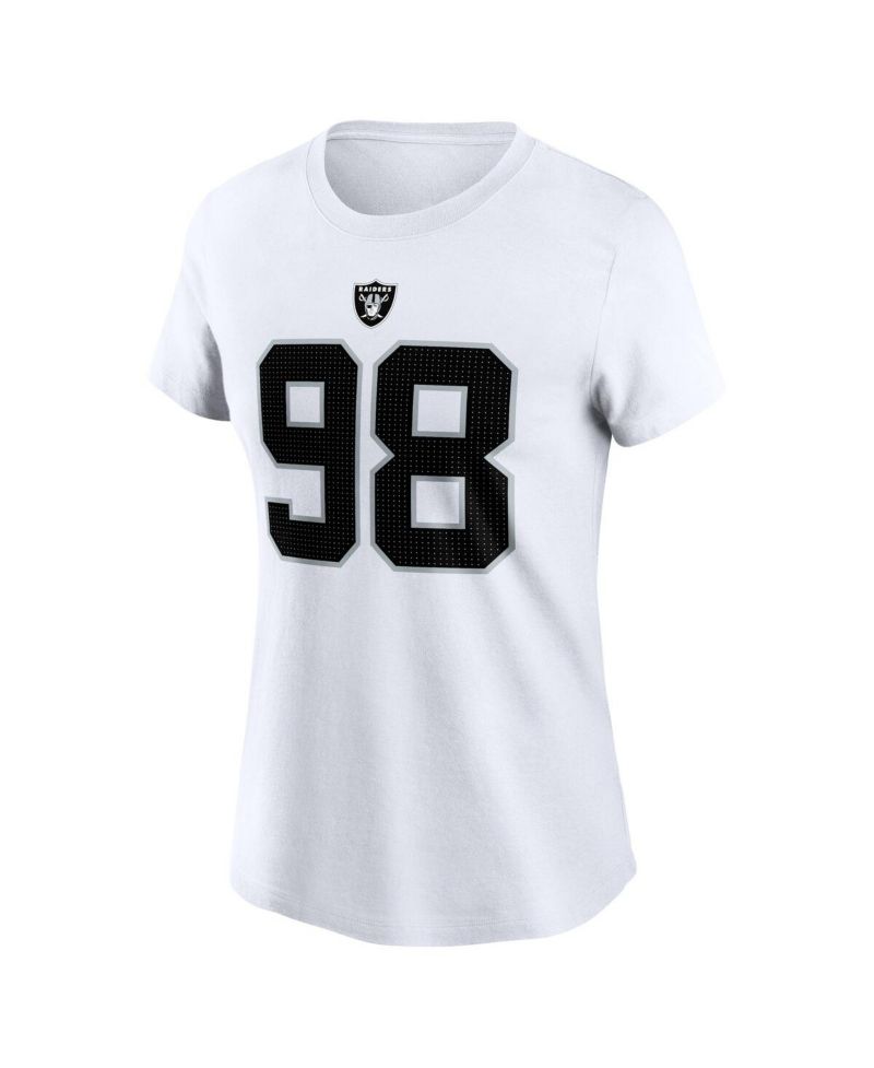 Women's Maxx Crosby White Las Vegas Raiders Player Name & Number T-Shirt