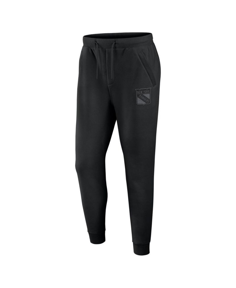Men's Black New York Rangers Authentic Pro Road Fleece Sweatpants