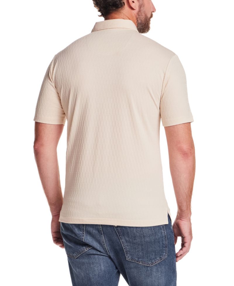 Men's Diamond Textured Polo Shirt