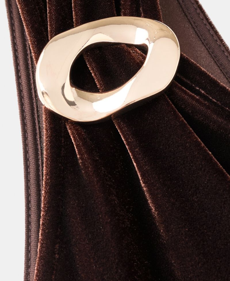 Women's Metallic Detail Velvet Jumpsuit