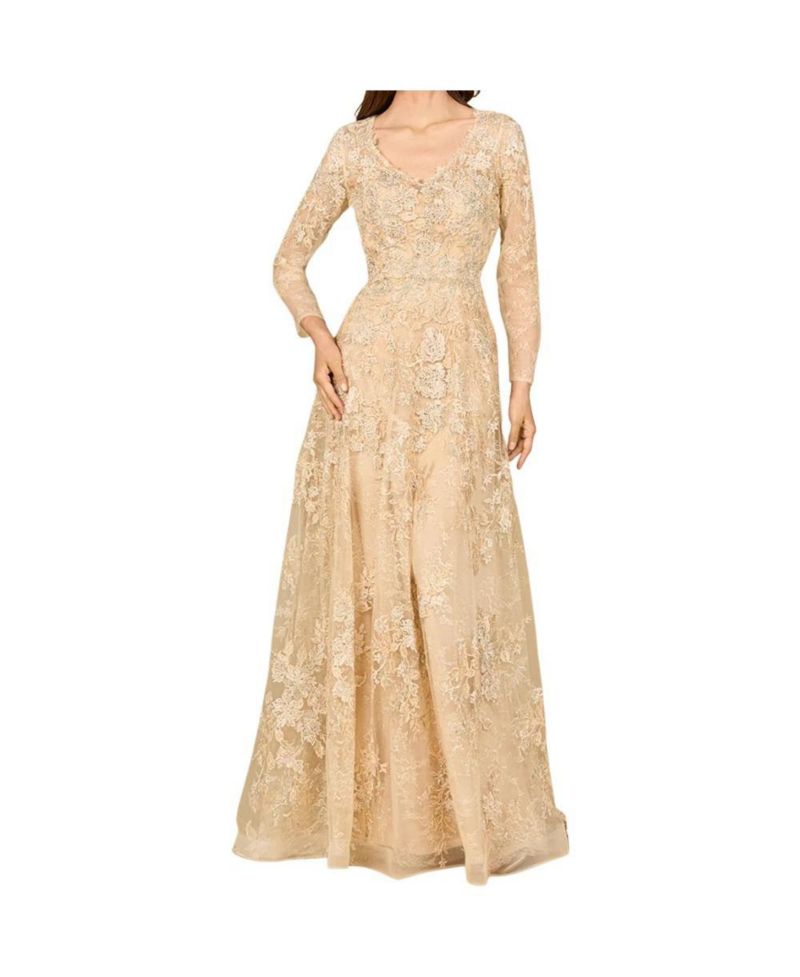 Women's Lace Ballgown with Long Sleeves