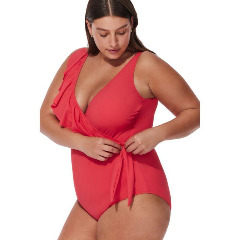 Women's Tutti Frutti Ruffle Surplice One Piece Swimsuit