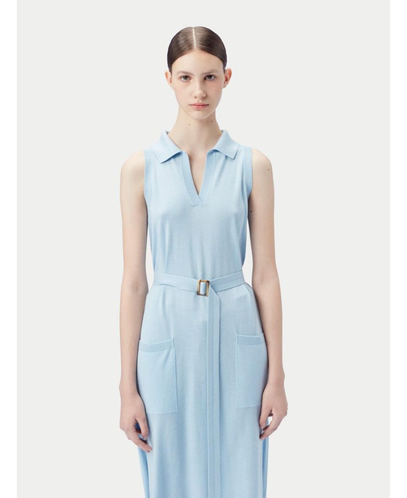 Women's Sleeveless Silk Cashmere Polo Dress