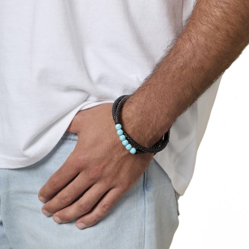 Turquoise Beaded Bracelet - 16.5''