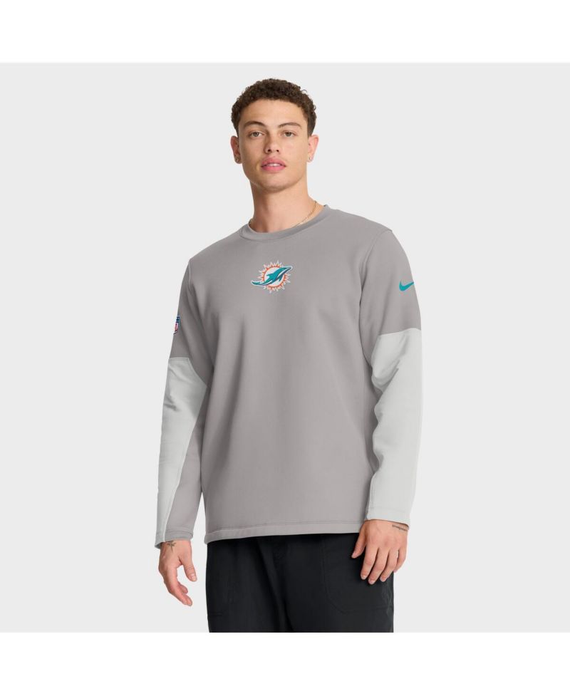 Men's Gray Miami Dolphins Sideline Scripted to Win Performance Long Sleeve T-Shirt