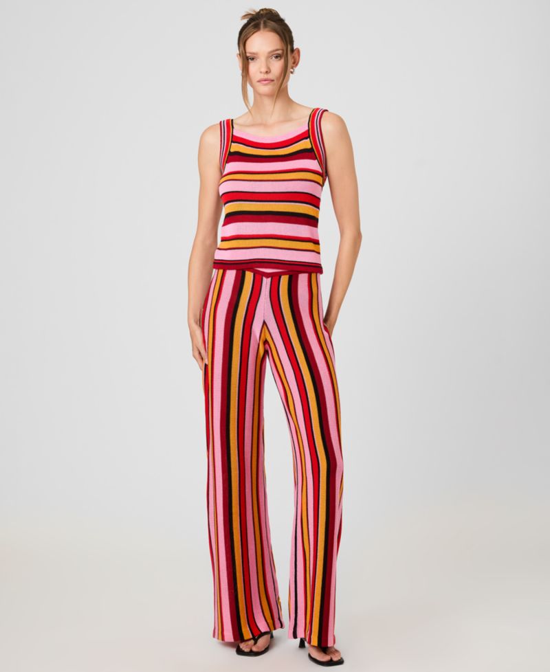 Women's Motley Knit Striped Flare Pants