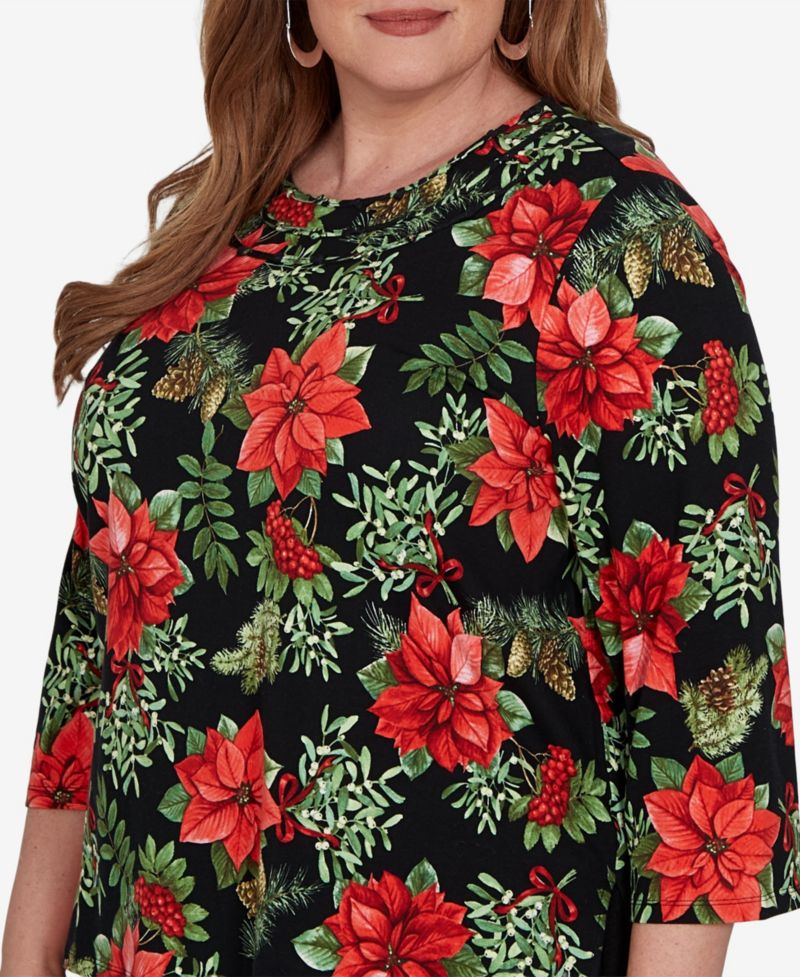Plus Size Cardinals On Branches 3/4-Sleeve T-Shirt
