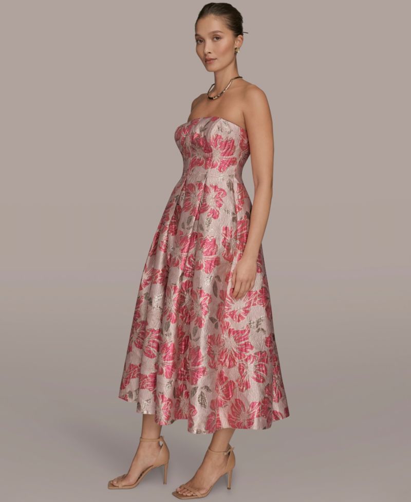 Women's Jacquard Strapless A-Line Dress