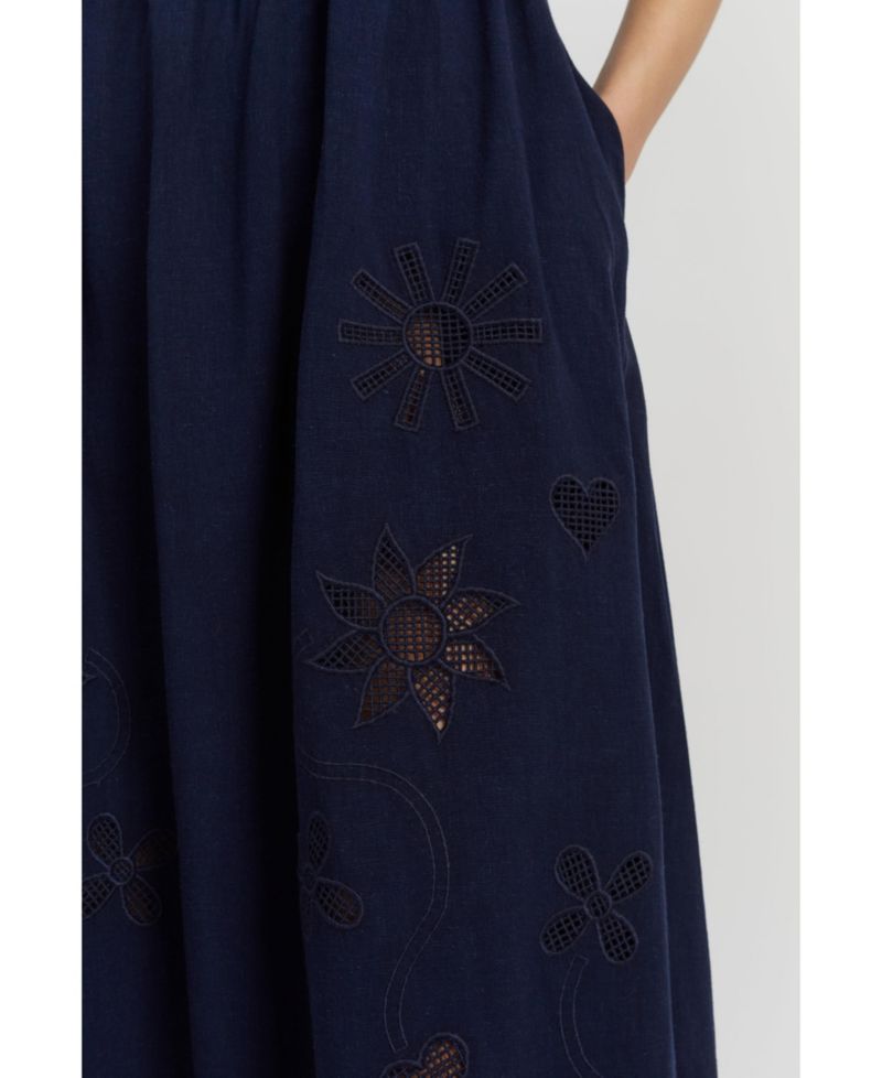 Women's Chinti and Parker Sienna Linen-Blend Broderie Summer Dress