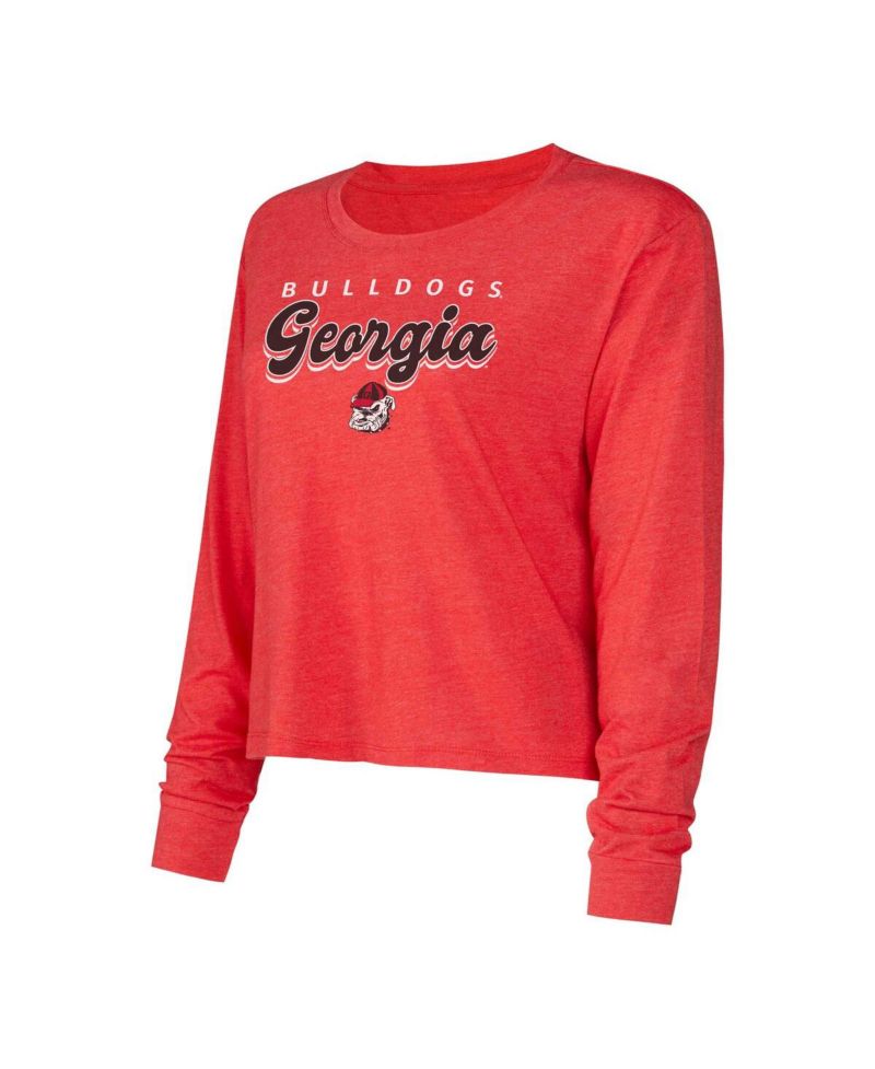 Women's Red Georgia Bulldogs Team Color Long Sleeve T-shirt and Shorts Set