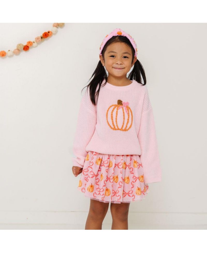 Little and Big Girls Pumpkin Trellis Tutu Skirt