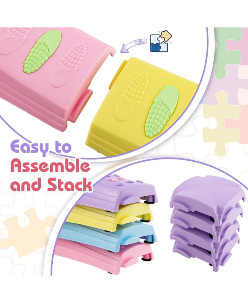 Balance Beams for Kids w/ Non-slip Textured Surface Bottom Pad Multicolor